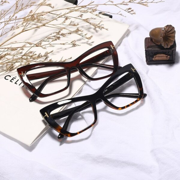 Cat Eye Frames Women Retro Optics Spectacle Frame Personality Fashion Eyeglasses - Image 6