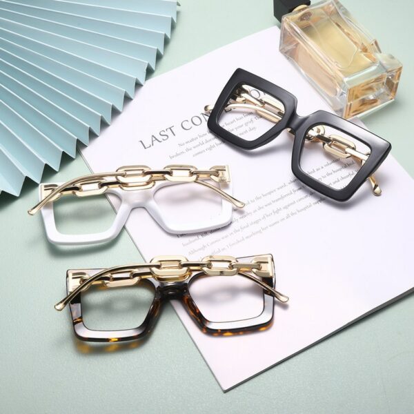 Fashion High-quality Large Frame Glasses Square Plain Glasses Optical Spectacle Anti blue light glasses For Women Men - Image 6