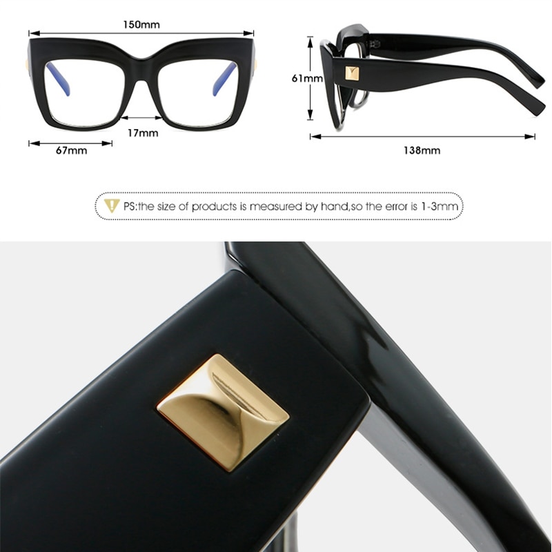 Glasses Frame Women Oversized Square Vintage Frame Clear Eyeglasses Frames For Women Luxury Brand Computer Eyewear - Image 6