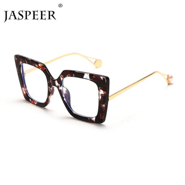 JASPEER Oversized Cat Eye Glasses Women Square Clear Lens Eyeglasses Frames Eyewear Decoration Accessories - Image 3
