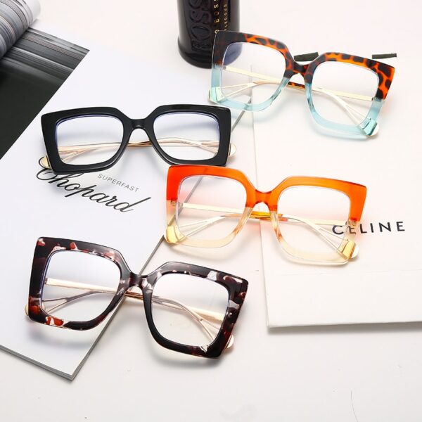 JASPEER Oversized Cat Eye Glasses Women Square Clear Lens Eyeglasses Frames Eyewear Decoration Accessories - Image 6
