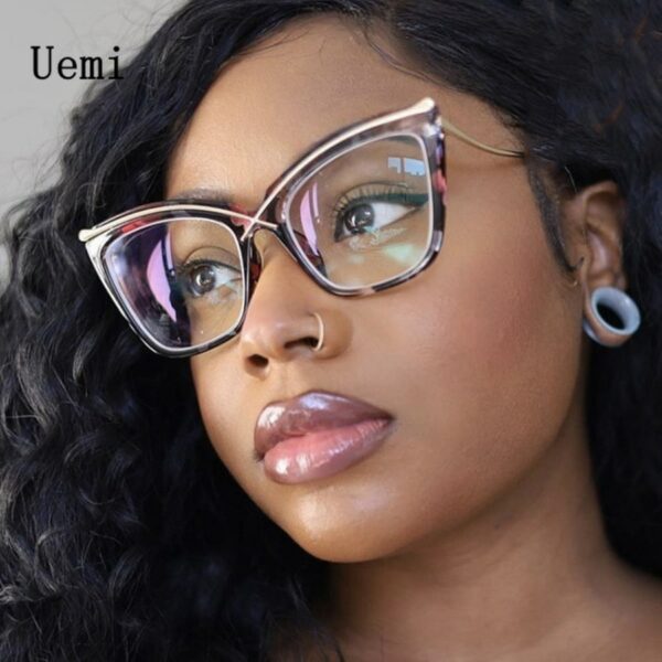 New Fashion Retro Anti Blue Light Women Glasses Metal Cat Eye Frame Brand Quality Trend Clear Reding Computer Eyeglasse - Image 2