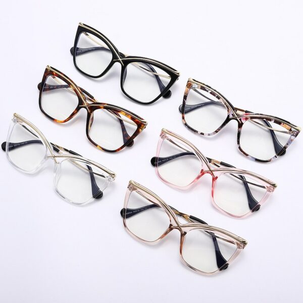 New Fashion Retro Anti Blue Light Women Glasses Metal Cat Eye Frame Brand Quality Trend Clear Reding Computer Eyeglasse - Image 3