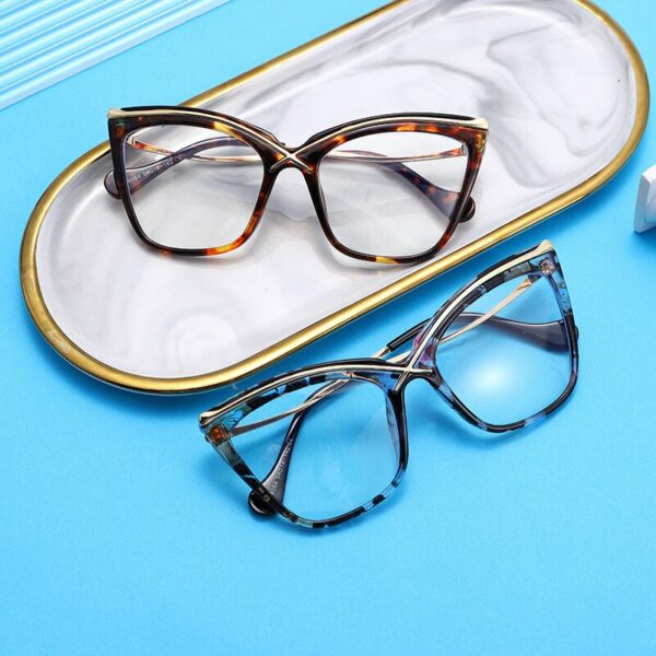 New Fashion Retro Anti Blue Light Women Glasses Metal Cat Eye Frame Brand Quality Trend Clear Reding Computer Eyeglasse - Image 6