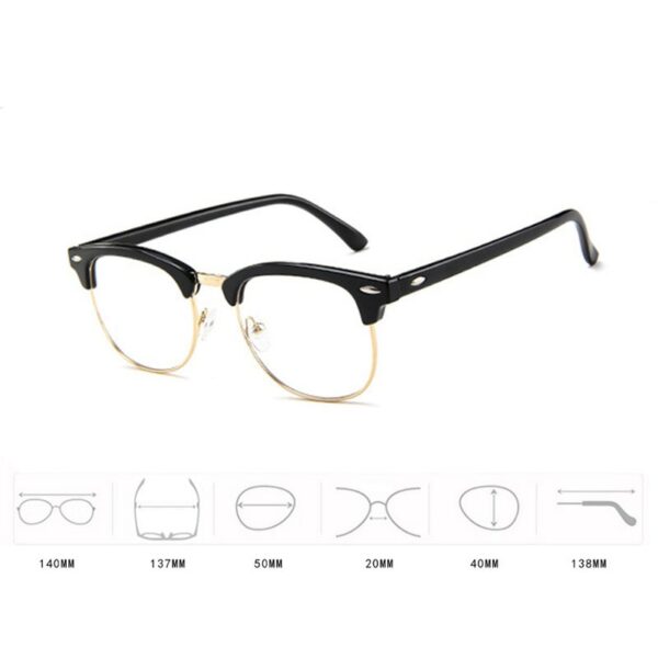 Classic Metal Frame Glasses Women Retro Anti Blue Light Glasses Frame Men Round Eyeglasses - Image 4