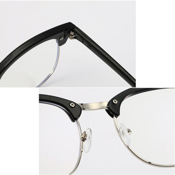 Classic Metal Frame Glasses Women Retro Anti Blue Light Glasses Frame Men Round Eyeglasses - Image 5