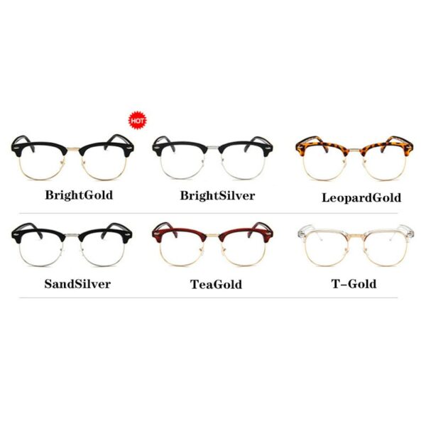 Classic Metal Frame Glasses Women Retro Anti Blue Light Glasses Frame Men Round Eyeglasses - Image 6