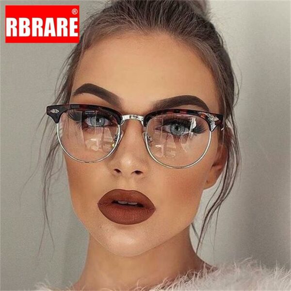 Classic Metal Frame Glasses Women Retro Anti Blue Light Glasses Frame Men Round Eyeglasses