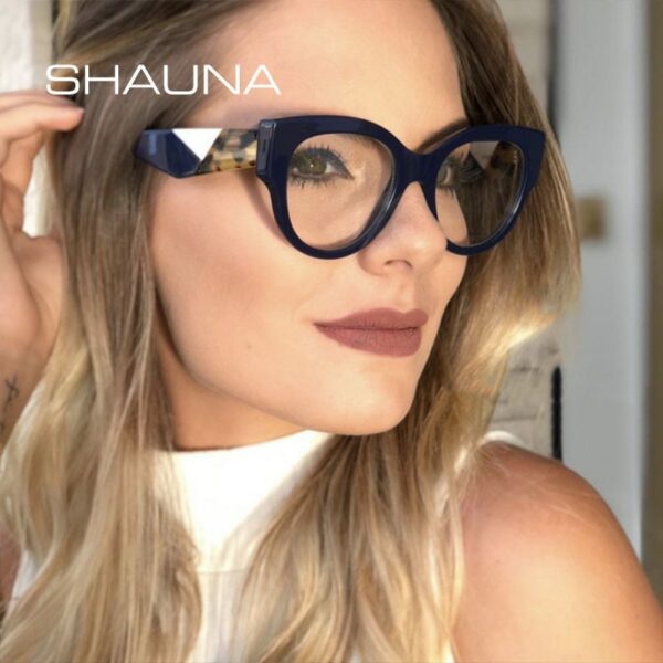 SHAUNA Anti-Blue Light Fashion Mixed Colors Women Eyeglasses Frame - Image 2