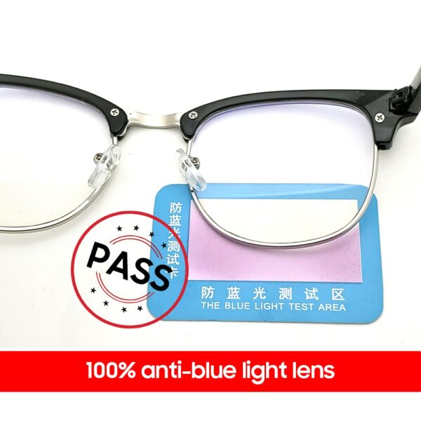 VIVIBEE Classic Semi Rimless Anti Blue Light Blocking Glasses Round Ray Filter Eyeglasses Frame Women - Image 2