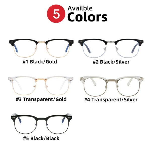 VIVIBEE Classic Semi Rimless Anti Blue Light Blocking Glasses Round Ray Filter Eyeglasses Frame Women - Image 6