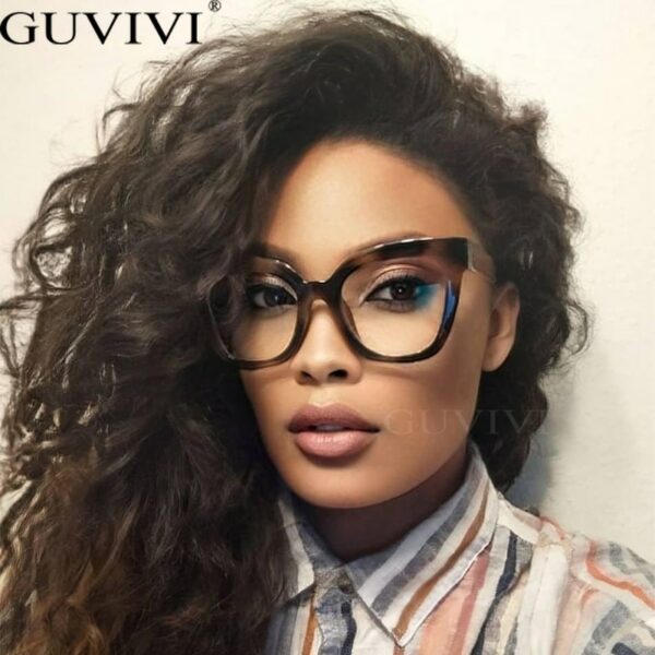 Vintage Cat Eye Square Optical Anti Blue Glasses Frames Computer Spectacles Classic Women Men Glasses Frame With Lenses UV400 - Image 2