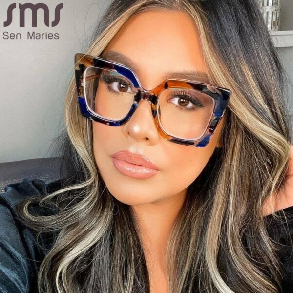 Vintage Glasses Women Men Square Clear Glasses Optical Eyeglasses Frame Transparent Lens Spectacle Frame NOT Anti Blue Light - Image 3