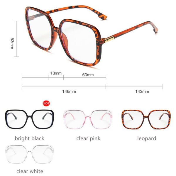 Vintage Oversized Square Glasses Frame Women New Retro Big Eyeglasses Female Clear Lens Optical Spectacles Transparent - Image 6