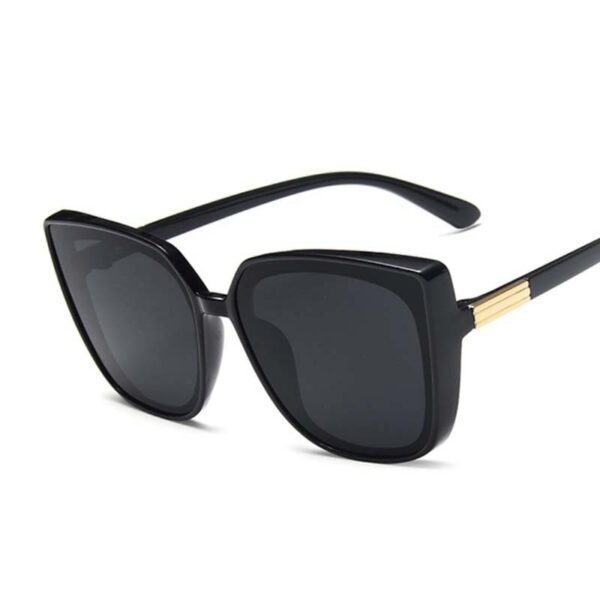 Cat Eye Sunglasses Woman Vintage Black Mirror Sun Glasses For Fashion Big Frame Cool Sexy Female - Image 2
