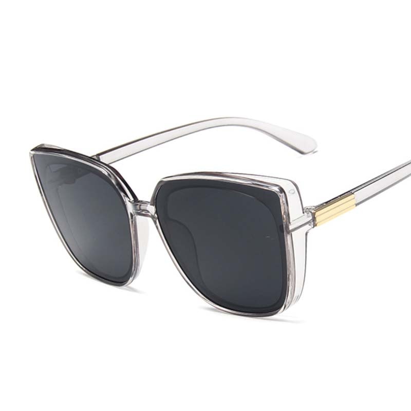 Cat Eye Sunglasses Woman Vintage Black Mirror Sun Glasses For Fashion Big Frame Cool Sexy Female - Image 5