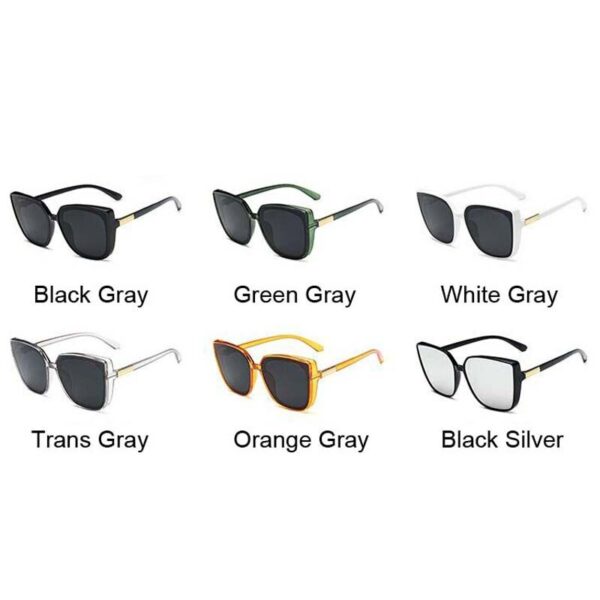 Cat Eye Sunglasses Woman Vintage Black Mirror Sun Glasses For Fashion Big Frame Cool Sexy Female - Image 6