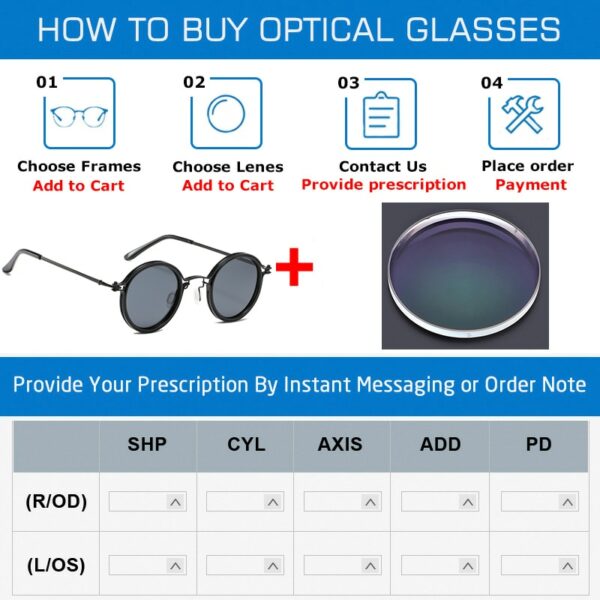 Retro Round Blue Light Glasses For Men Metal Spectacles - Image 4