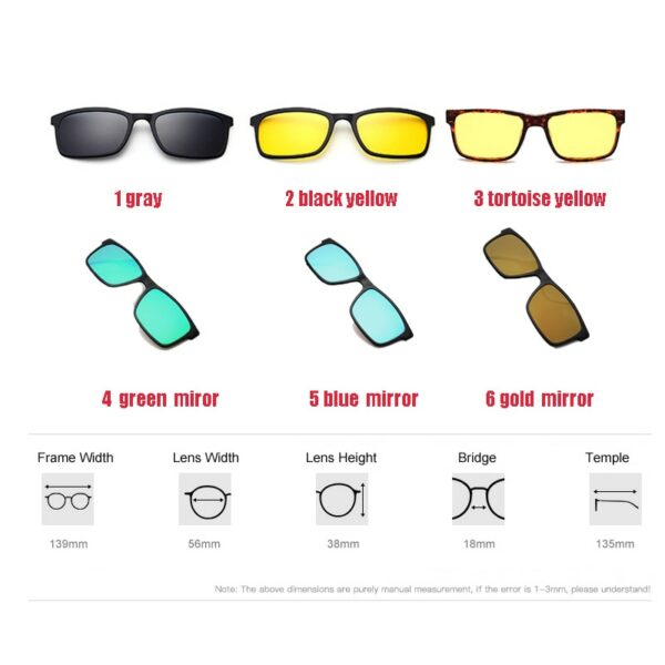 Eyeglasses Brand Polarized Magnet Clip glasses frame men - Image 4