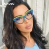 Fashion Cat Eye Eyeglasses Women Vintage Contrasted Colors Optical Glasses Frames Ladies Anti Blue Ray Trendy Computer Eyewear