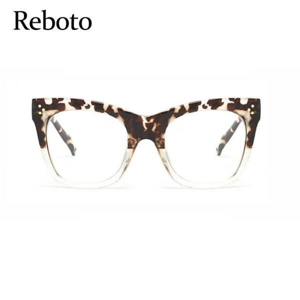 Fashion Leopard Eyeglasses Frames For Women Vintage Square Flower Female Glasses Frame Luxury Transparent Eyewear - Image 3