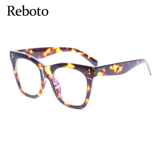 Fashion Leopard Eyeglasses Frames For Women Vintage Square Flower Female Glasses Frame Luxury Transparent Eyewear - Image 4