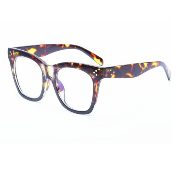 Fashion Leopard Eyeglasses Frames For Women Vintage Square Flower Female Glasses Frame Luxury Transparent Eyewear - Image 5