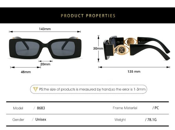 Hot Square Frame Sunglasses - Image 4