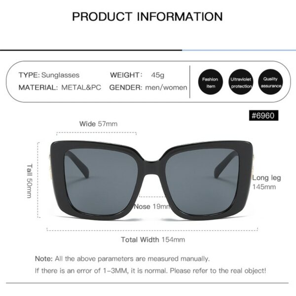 VS Sunglasses For Women Men Fashion Retro Vintage Square Sun Glasses Luxury  Male Female Eyeglasses - Image 2
