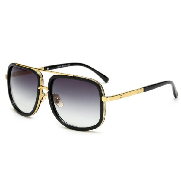 Fashion Big Frame Sunglasses Men Square Metal Sun Glasses Women Retro Sun Glasses - Image 2