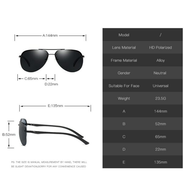 New Polarized Men Sunglasses Classic Driving Sun Glasses Metal Frame Mirror Lens Sunglasses Men/Women - Image 6