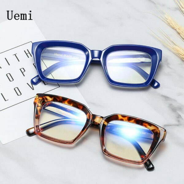 New Retro Square Anti Blue Light Glasses For Men Vintage Eyeglasses Frames - Image 4