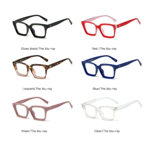 New Retro Square Anti Blue Light Glasses For Men Vintage Eyeglasses Frames - Image 5
