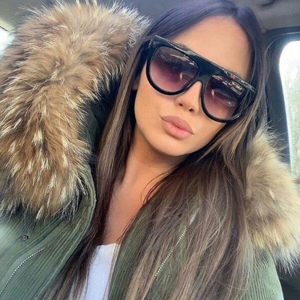 Oversized Frame Black Shades Square Sunglasses Woman