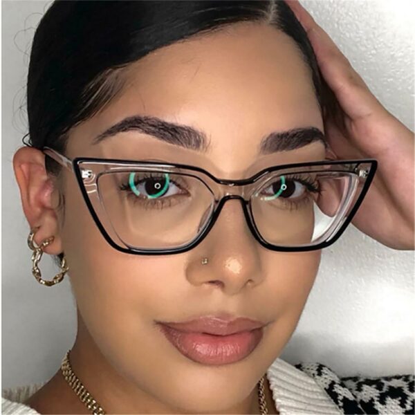 Trendy Eyewear Computer Glasses Anti UV Blue Light Glasses Women Glasses Non-Prescription Frame Cat Eye