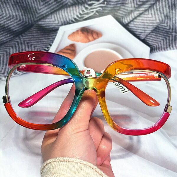 Unique Rainbow Anti-blue Light Eyeglasses For Women New Fashion Half Frame Lady - Image 4