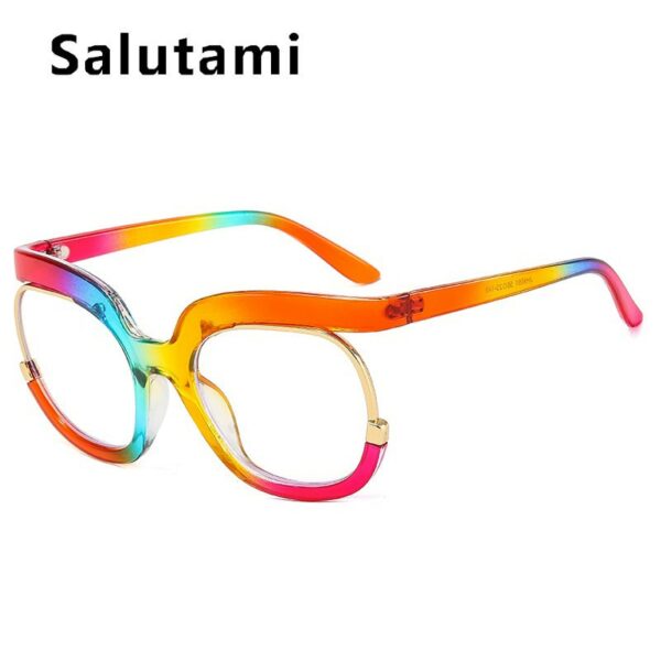 Unique Rainbow Anti-blue Light Eyeglasses For Women New Fashion Half Frame Lady - Image 5