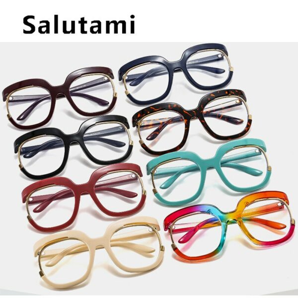 Unique Rainbow Anti-blue Light Eyeglasses For Women New Fashion Half Frame Lady - Image 6