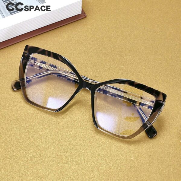 54585 Ladies Anti-Blu-Ray Optical Frame Cat Eye Square Large Frame Eye Protection Splicing Color Eyeglasses - Image 2