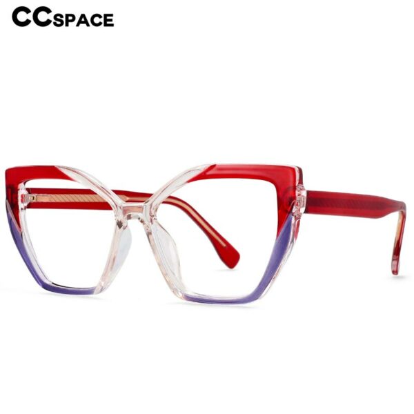 54585 Ladies Anti-Blu-Ray Optical Frame Cat Eye Square Large Frame Eye Protection Splicing Color Eyeglasses - Image 5