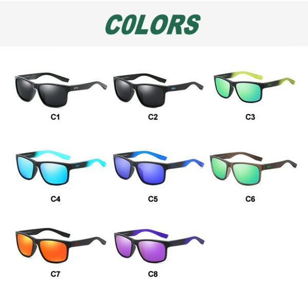 New Classic Polarized Sunglasses Square Purple Green Mirror Shades UV Protection Driving Sport Sun Glasses - Image 3