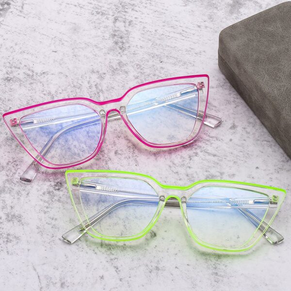 Trendy Eyewear Computer Glasses Anti UV Blue Light Glasses Women Glasses Non-Prescription Frame Cat Eye - Image 3