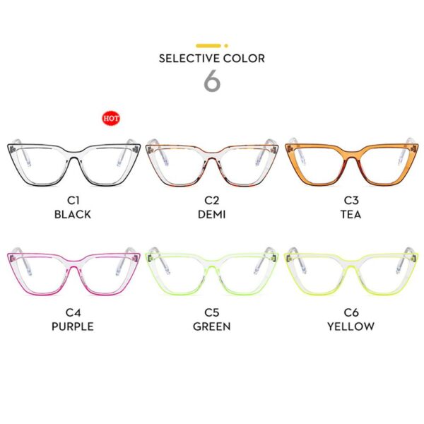 Trendy Eyewear Computer Glasses Anti UV Blue Light Glasses Women Glasses Non-Prescription Frame Cat Eye - Image 5
