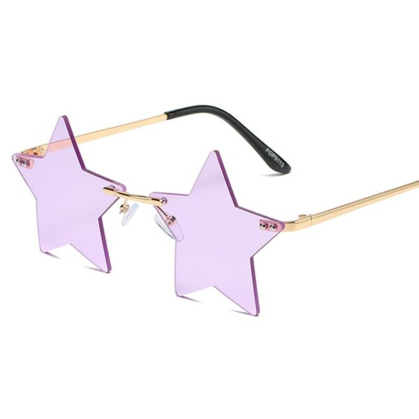 Vintage Unique Star Shape Mirror Rimless Sunglasses Unisex Clear Ocean Lens