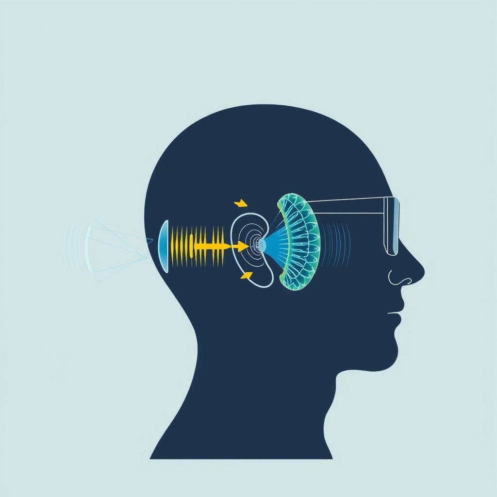 Illustration of bone conduction technology in audio eyewear