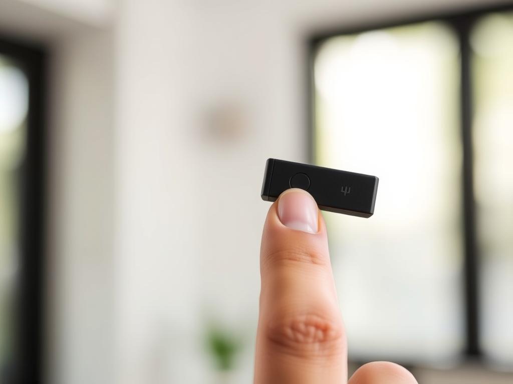 Person using touch controls on the temple of audio glasses